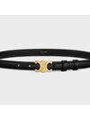 Triomphe Small Taurillon Leather Belt Black - CELINE - BALAAN 9