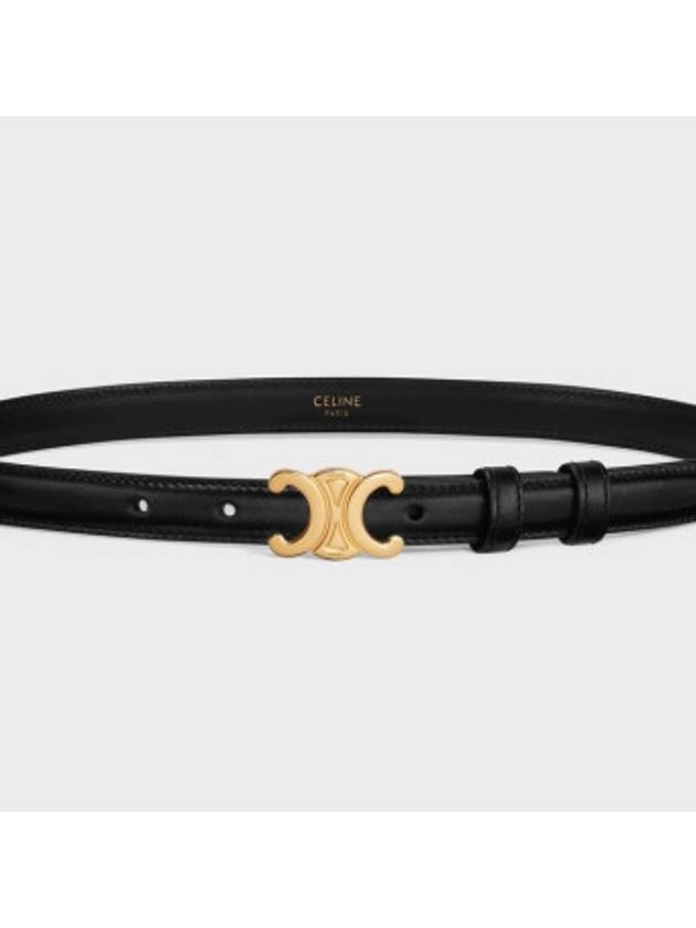 Triomphe Small Taurillon Leather Belt Black - CELINE - BALAAN 9