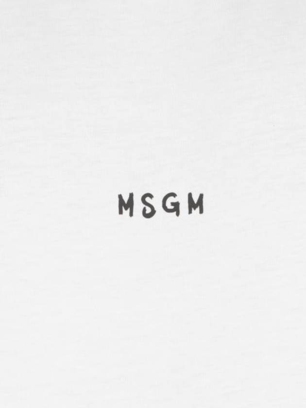 Micro Brushed Logo Print Short Sleeve T-Shirt White - MSGM - BALAAN 6