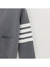 Cotton 4-Bar Milano Classic V-Neck Cardigan Medium Grey - THOM BROWNE - BALAAN 5