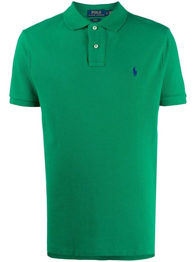 Men's Pony Slim Fit Short Sleeve Polo Shirt Green - POLO RALPH LAUREN - BALAAN 2