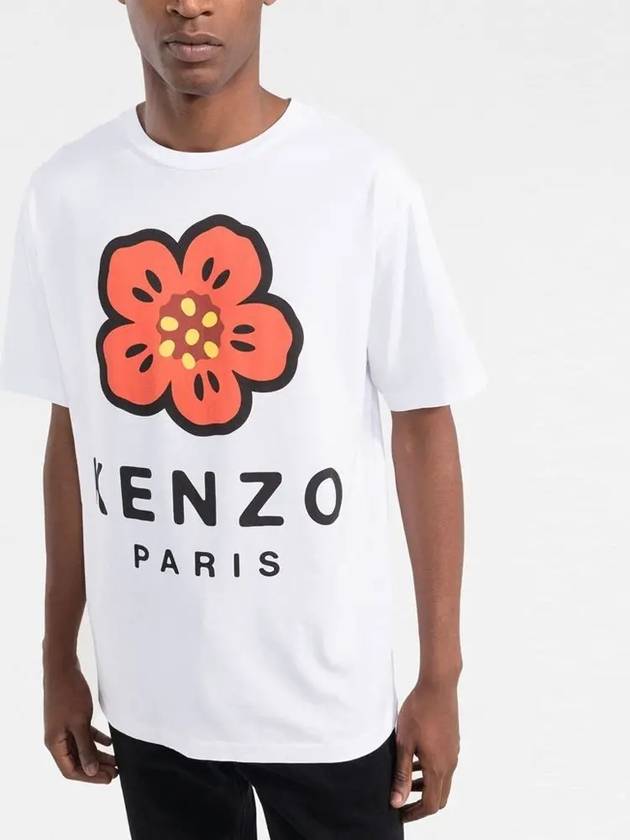 Women's Boke Flower Loose Fit Cotton Short Sleeve T-Shirt White - KENZO - BALAAN 4