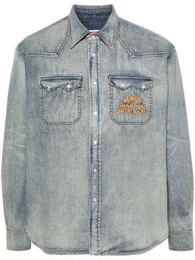 Droz Varsity Denim Western Shirt FE5 5DC41 36E 8DY - KENZO - BALAAN 1