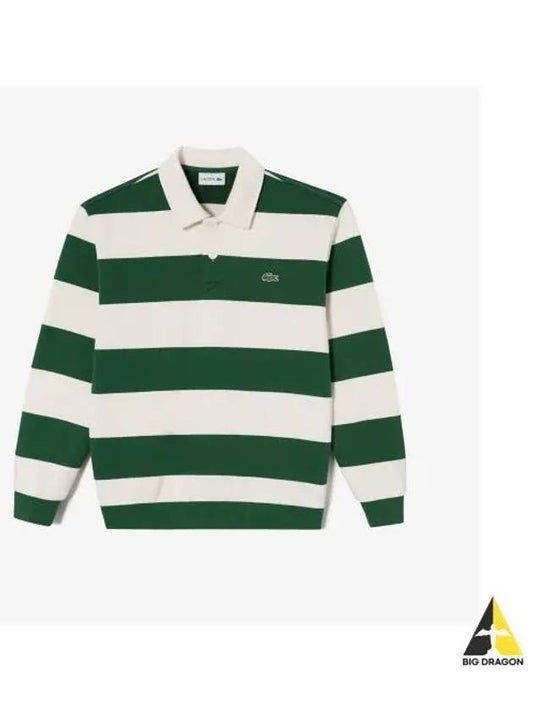 Men s Polo Collar Color Block Sweatshirt Green - LACOSTE - BALAAN 1