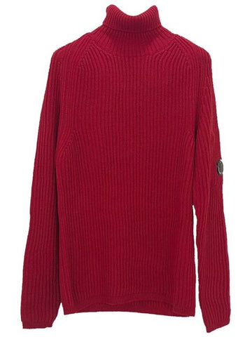 Men's Lens Wappen Wool Turtleneck Red - CP COMPANY - BALAAN 1