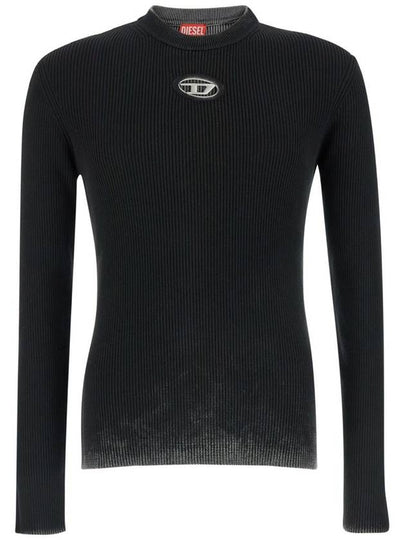 K Darin Logo Detail Knit Top Black - DIESEL - BALAAN 2