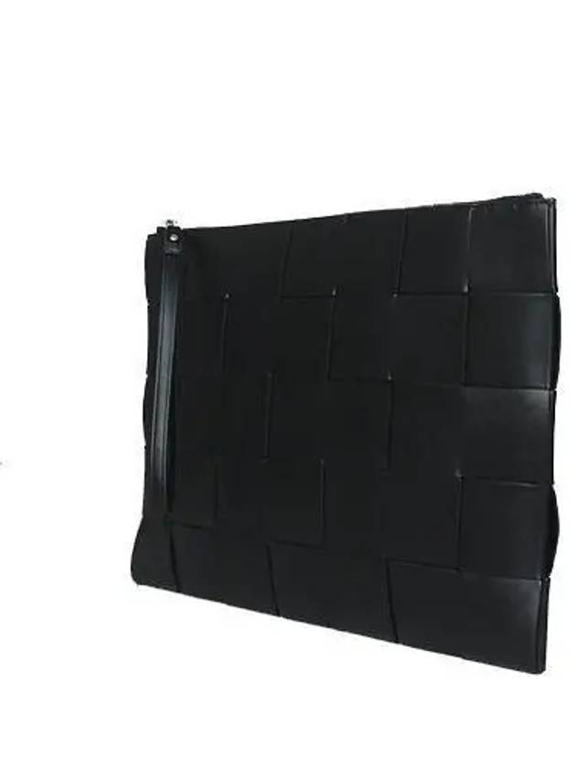 649616 Intreccio weaving black large cassette clutch bag - BOTTEGA VENETA - BALAAN 3