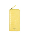 Unisex Crocodile Embossed Long Wallet Lemon - LMN3011 - BALAAN 2