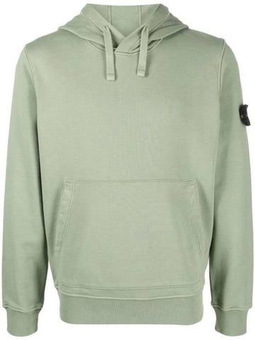 Wappen Patch Classic Fleece Hoodie Sage Green - STONE ISLAND - BALAAN 1