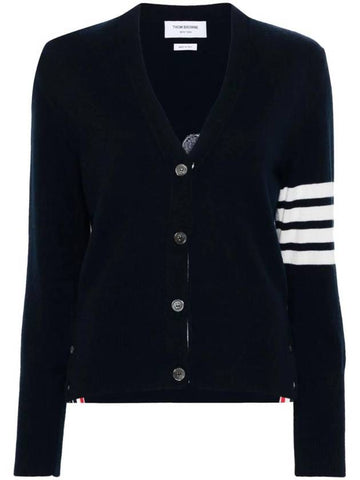 Intarsia Classic Cardigan Navy - THOM BROWNE - BALAAN 1