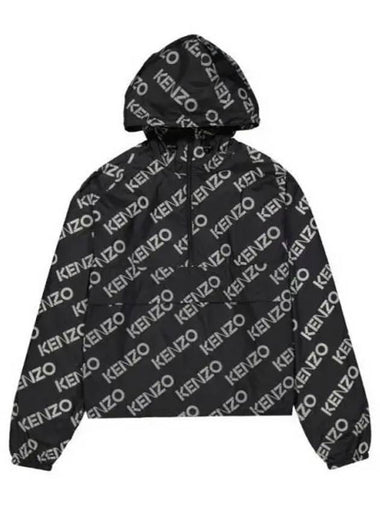 Women s Monogram Anorak Hooded Jacket Black FC62BL1679L0 - KENZO - BALAAN 1