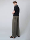 Pleated Wide Pants Khaki - ATHPLATFORM - BALAAN 3