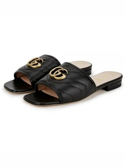 Double G Matelasse Slippers Black - GUCCI - BALAAN 2