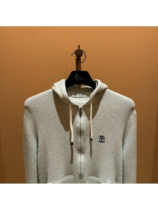 logo embroidered hooded zip-up M29200406GCI807 - BRUNELLO CUCINELLI - BALAAN 3