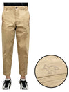 Fox Embroidery Regular Chino Cotton Straight Pants Beige - MAISON KITSUNE - BALAAN 2