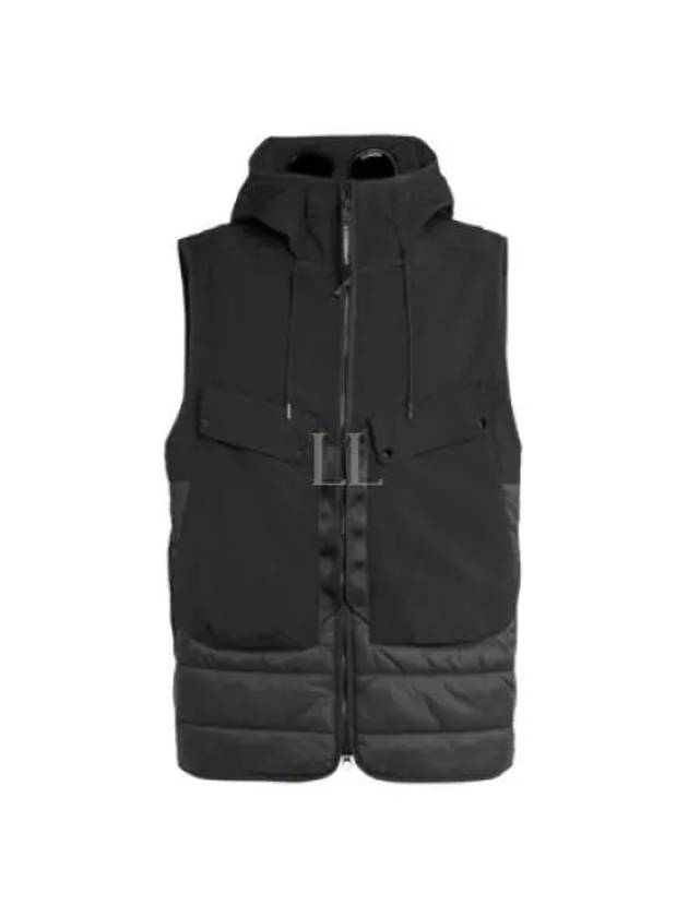 Shell R Mix Goggle Hooded Padded Vest Black - CP COMPANY - BALAAN 2