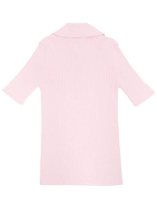 Courr ges 323MPO017FI0001 POWDER PINK Women s Short Sleeve Knit - COURREGES - BALAAN 2