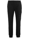 Diagonal Raised Fleece Cargo Track Pants Black - CP COMPANY - BALAAN 2