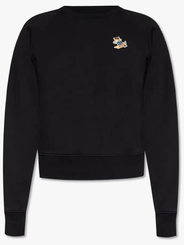 Women's Dressed Fox Patch Adjusted Sweatshirt Black - MAISON KITSUNE - BALAAN 5