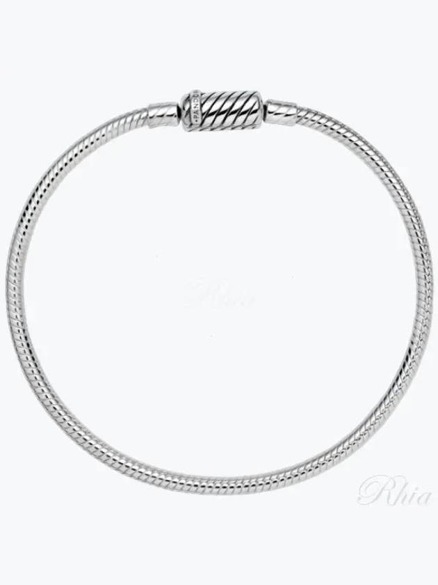 Easy-Close Magnetic Clasp Snake Chain Bracelet Silver - PANDORA - BALAAN 2