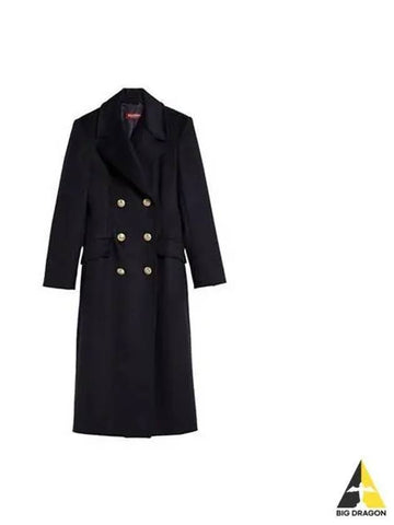 Women s Double Breasted Long Coat Blue 2360161939600 - MAX MARA - BALAAN 1