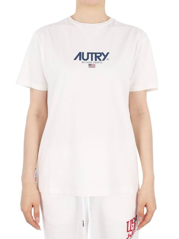 Iconic Logo Patch Short Sleeve T-Shirt White - AUTRY - BALAAN 2