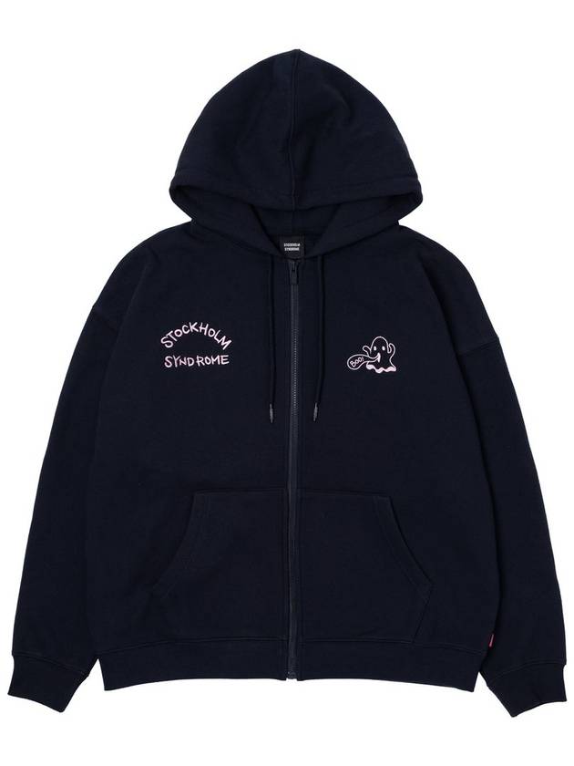 Men's Ghost Print Hoodie Navy - STOCKHOLM SYNDROME - BALAAN 3