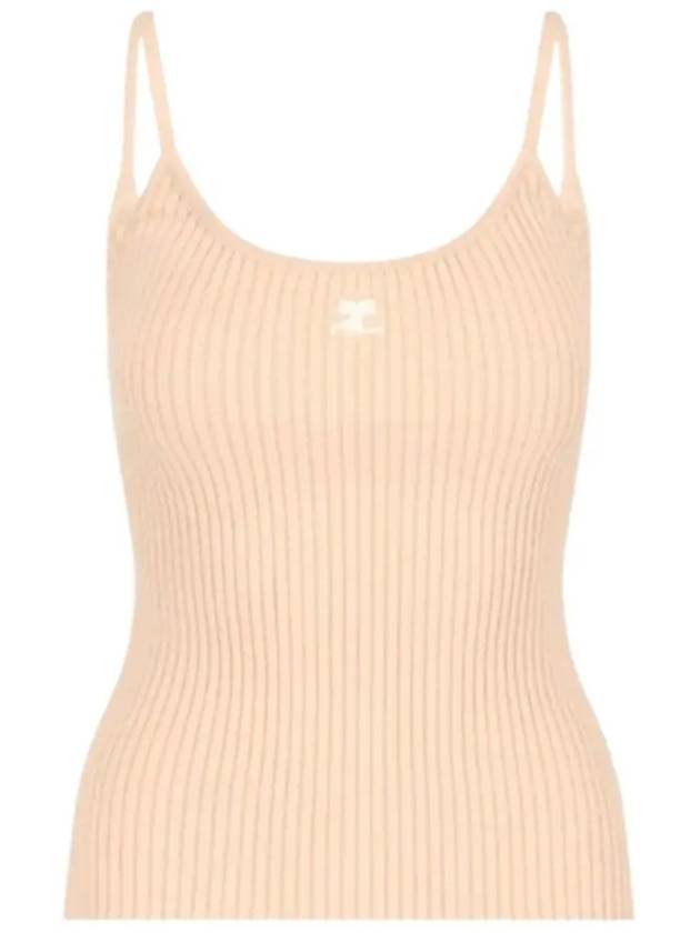 Logo Knit Sleeveless Beige - COURREGES - BALAAN 2