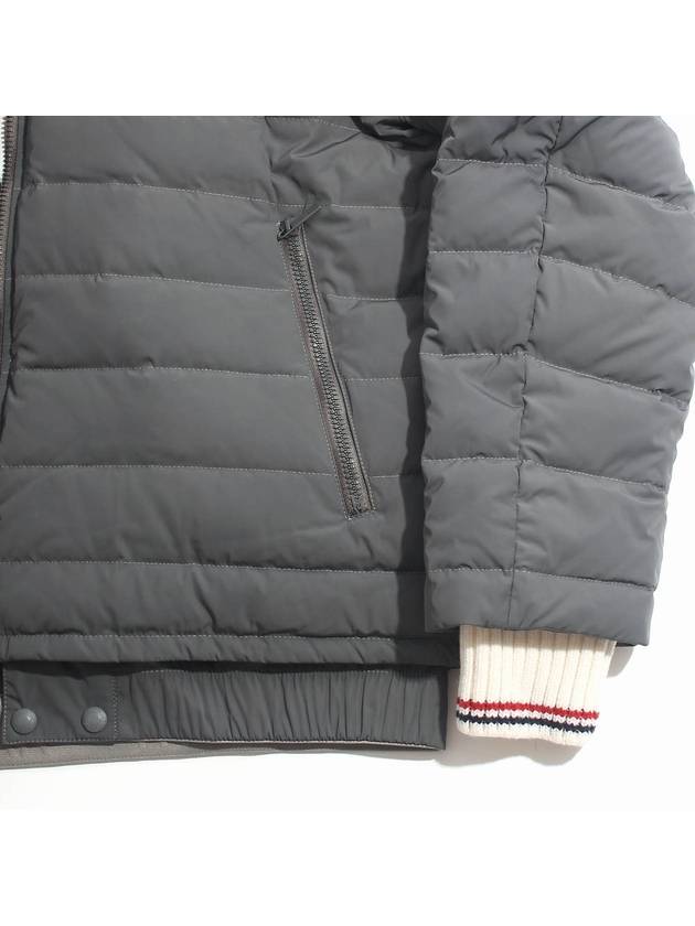 Poly Twill Down Filled 4-Bar Ski Padding Grey - THOM BROWNE - BALAAN 5