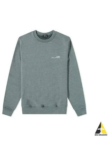 APC Logo Jersey Sweatshirt Gray Mint COEVT H27608 - A.P.C. - BALAAN 1