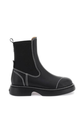 Everyday Mid Chelsea Boots Black - GANNI - BALAAN 1