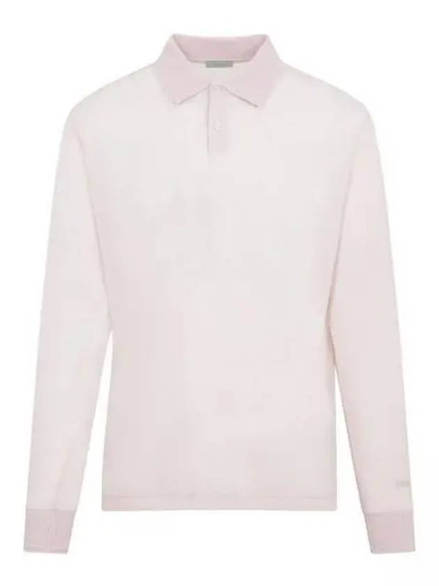 Men's Lightweight Cotton Blend Jersey Polo Shirt Pink - DIOR - BALAAN 2