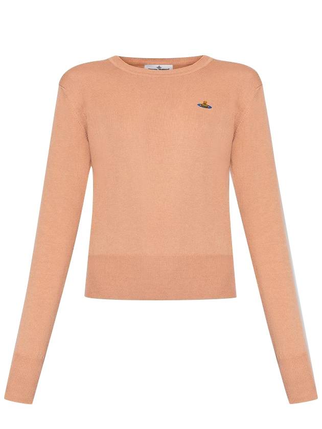 Women's Bea Logo Bea Knit Top Beige - VIVIENNE WESTWOOD - BALAAN.