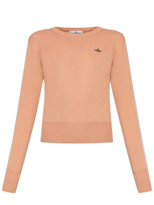 Women's Bea Logo Bea Knit Top Beige - VIVIENNE WESTWOOD - BALAAN 1