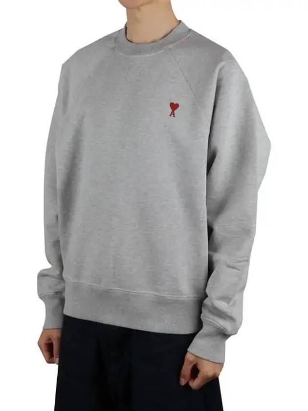 Cotton Heart Logo Sweatshirt Grey - AMI - BALAAN 2