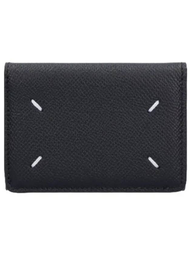 Stitch Clip Tri Fold Wallet Black - MAISON MARGIELA - BALAAN 1