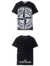 20SS 721523391 V0020 Big Logo Printing Short Sleeve T-Shirt Navy Men's T-Shirt TJ - STONE ISLAND - BALAAN 4