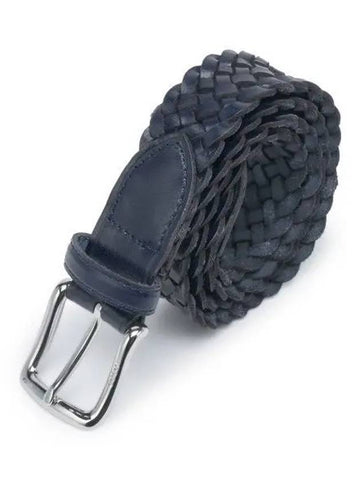 Braided leather belt navy - POLO RALPH LAUREN - BALAAN 1