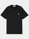 Kids Chest Patch Black Short Sleeve 731620147 V0029 - STONE ISLAND - BALAAN 1