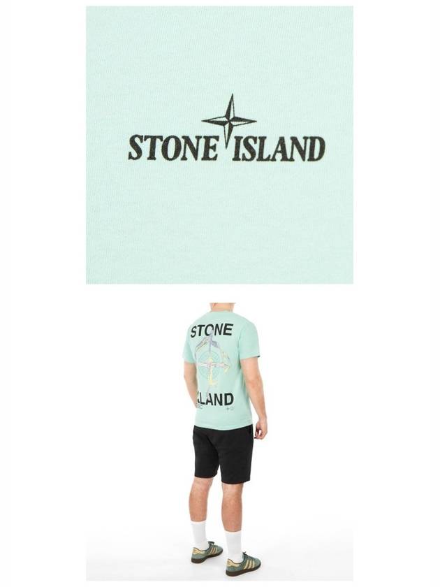 Marble Back Logo Short Sleeve T-Shirt Mint - STONE ISLAND - BALAAN 6