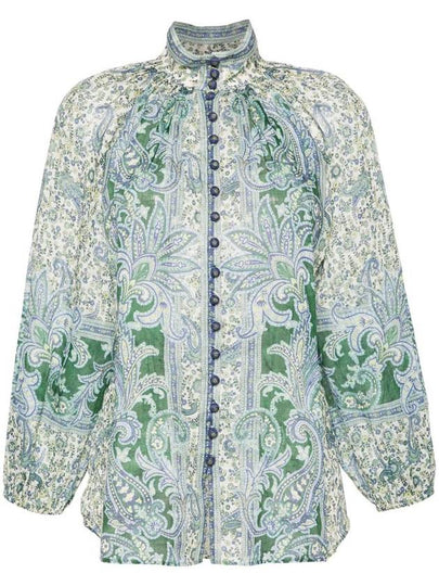 24FW Shirt 7452TSS242 GRPA GREEN PAISLEY - ZIMMERMANN - BALAAN 2