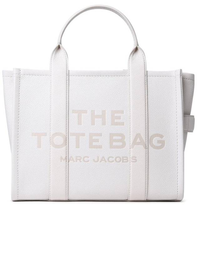 Logo Medium Leather Tote Bag Ivory - MARC JACOBS - BALAAN 2