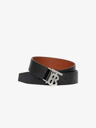 Reversible Monogram Leather Belt Black - BURBERRY - BALAAN 2