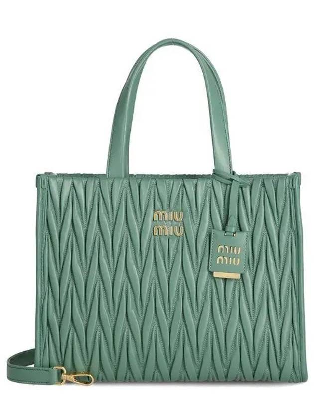 Matelasse Nappa Leather Tote Bag Sage Green - MIU MIU - BALAAN 2