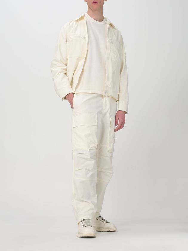 Loose Fit Cargo Cotton Canvas Straight Pants Beige - STONE ISLAND - BALAAN 3