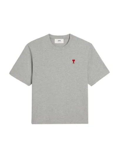 Small Heart Logo Boxy Fit Short Sleeve T-shirt Grey - AMI - BALAAN 2