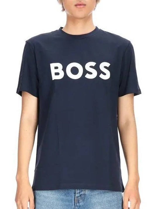 Logo Short Sleeve T-Shirt Navy - HUGO BOSS - BALAAN 2