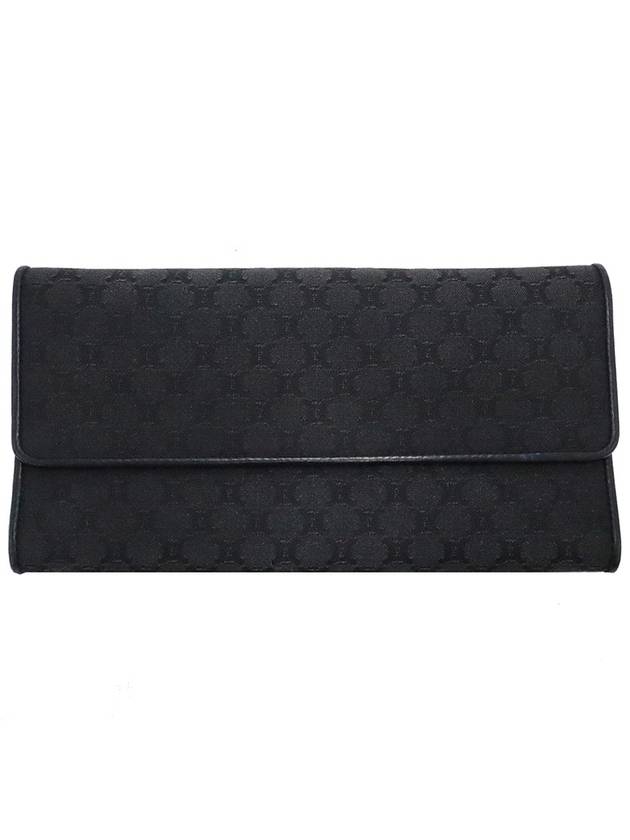 Women s Celine Black Triope Canvas Leather Trimmed Large Long Wallet gt Gangbuk used luxury goods - CELINE - BALAAN 2