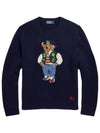 Polo Bear Intarsia Wool Cashmere Sweatshirt Navy - POLO RALPH LAUREN - BALAAN 2