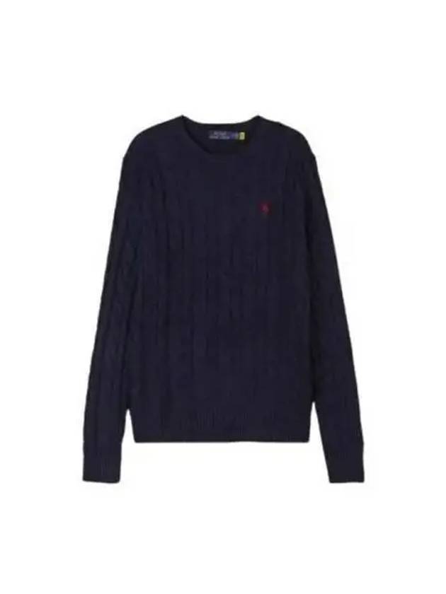 Embroidery Logo Cable Knit Top Navy - POLO RALPH LAUREN - BALAAN 2